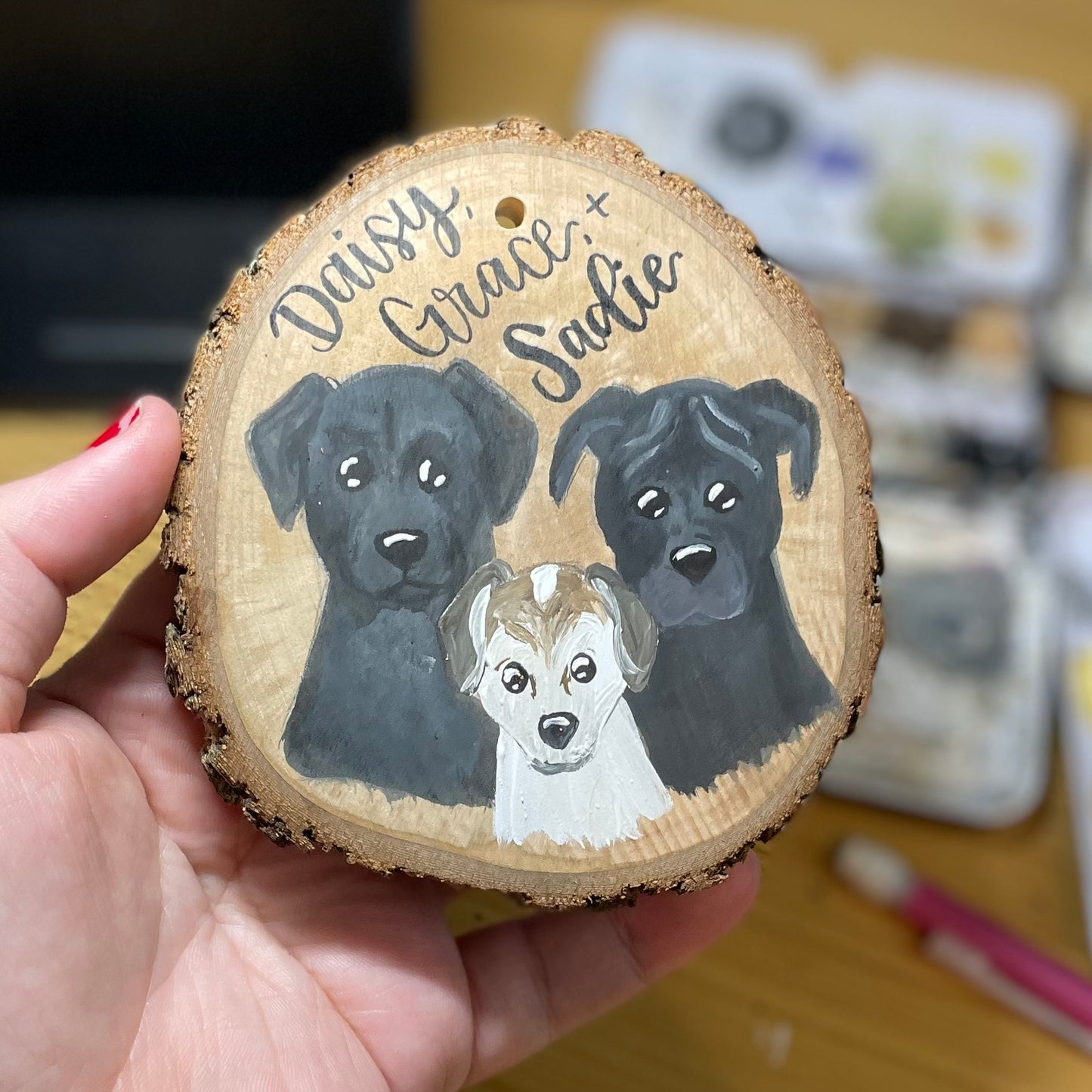 Watercolor Pet Portrait Ornament